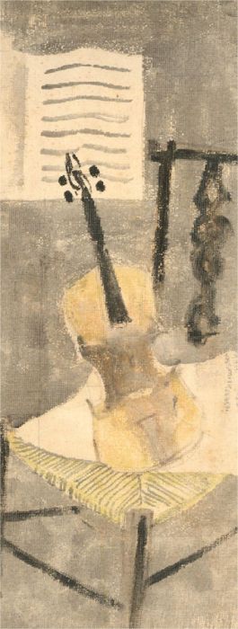 Harry Toothill (1917-2001) - 20th Century Watercolour, Violin on a chair