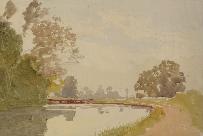 Mid 20th Century Watercolour - The River Path