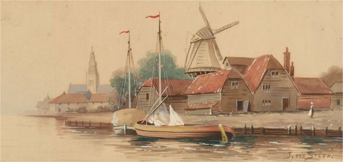J. Van Steen - Signed Late 19th Century Watercolour, The Dutch Town
