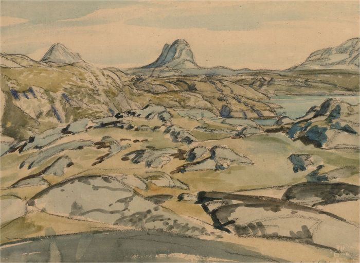 James Thomas Armour Osborne (1907-1979) - 1954 Watercolour, Rocky Mountain