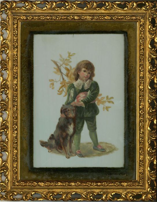 Early 20th Century Oil - Boy and his Dog