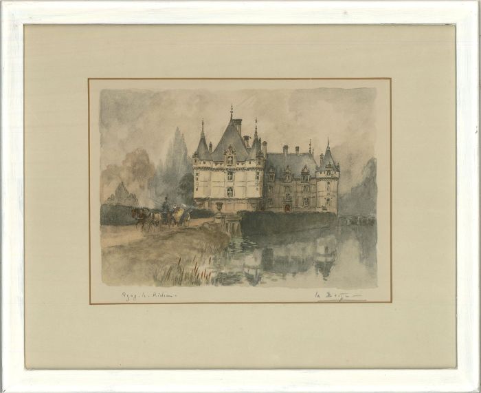 La Brige (1892-1972) - Coloured Lithograph, Azay-le-Rideau