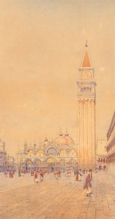 Gino De Colle (b.1899) - Early 20th Century Watercolour, The Campanile