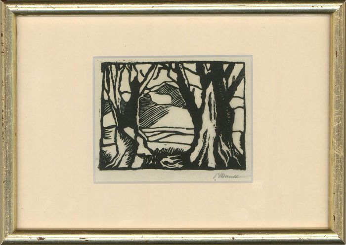 Oscar Pollak (1907-1980) - Mid 20th Century Woodcut, Through The Trees II