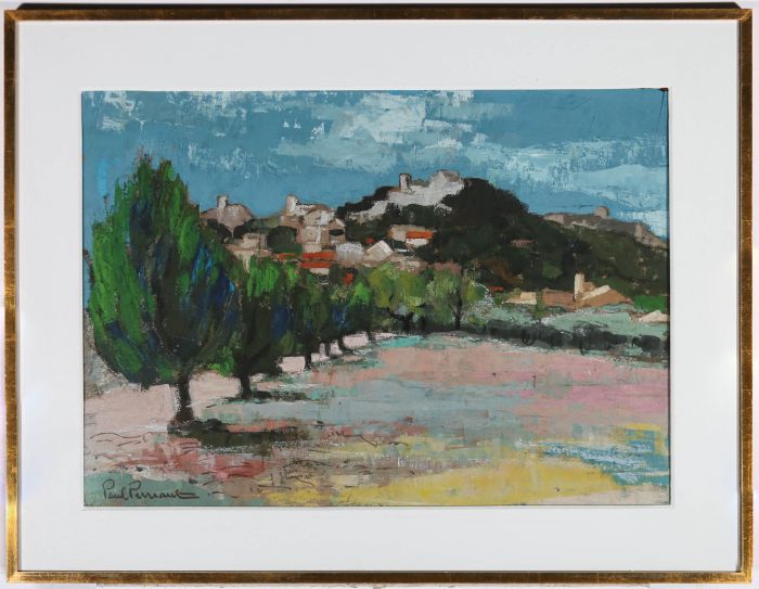 Paul Perreaut (1908-1979) - Mid 20th Century Gouache, View of Eygalières