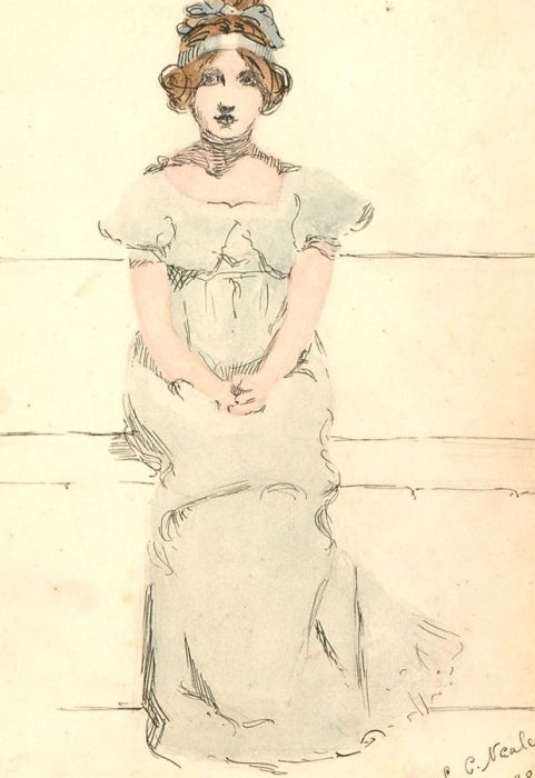 L. C. Neale - 1904 Watercolour, Girl In Blue