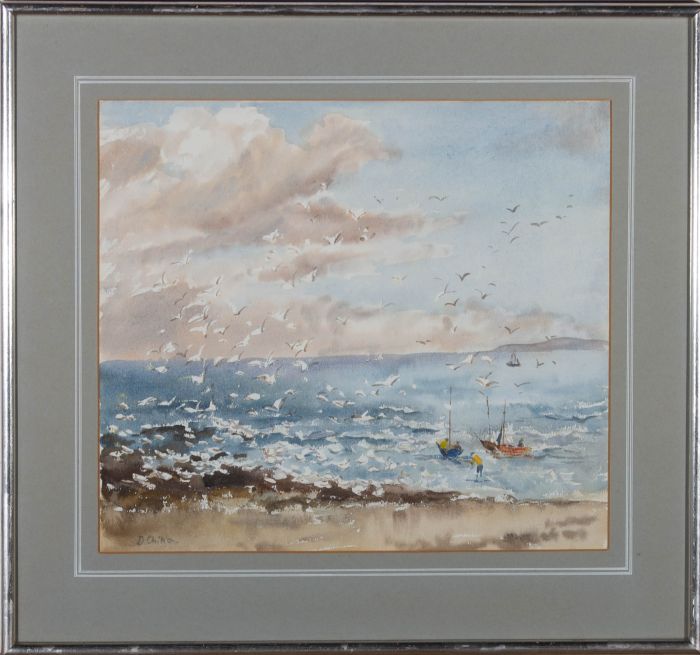 D.C. - Contemporary Watercolour, Seagulls at Sea