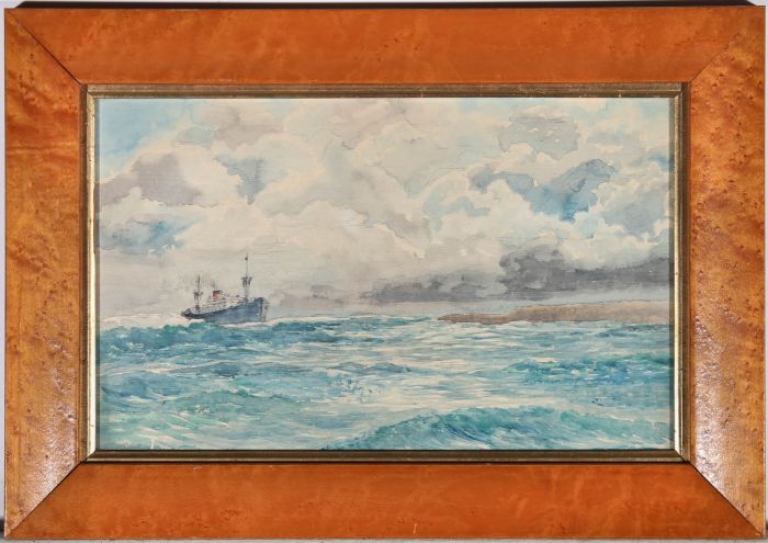 Manner of W.M Birchall - Early 20th Century Watercolour, Steam Ship in Heavy Sea