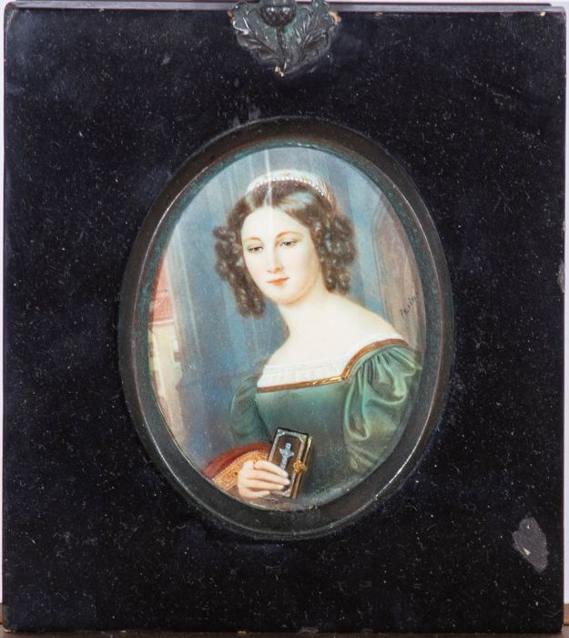 After Perin  - Early 20th Century Watercolour, Woman Holding a Bible