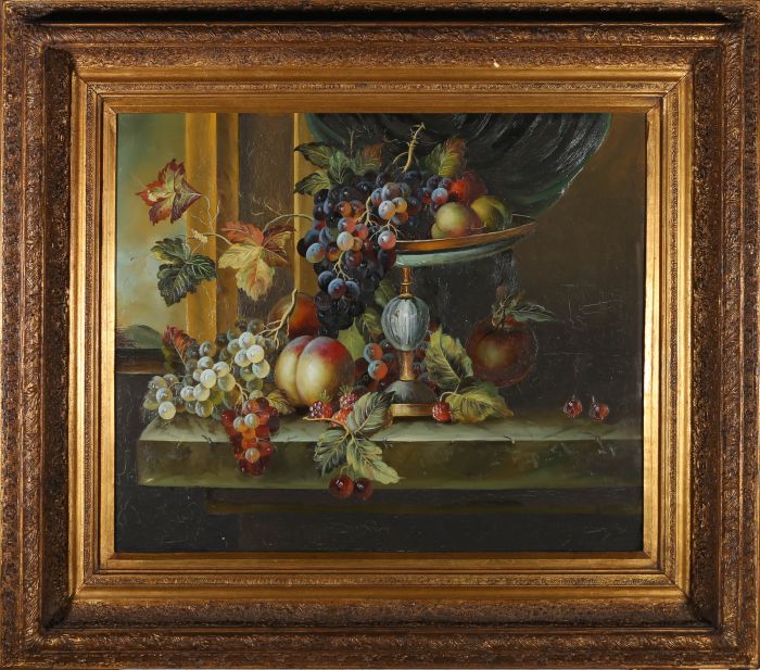 B. Ward - Early 20th Century Oil, Bountiful Still Life