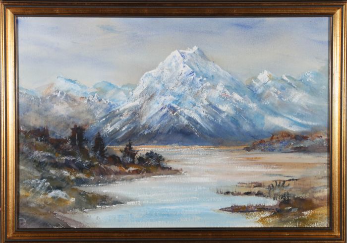 Ray Melhop - 20th Century Watercolour, Mount Cook