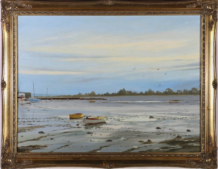 Bernard P. Lawlor - 20th Century Oil, Low Tide At The Estuary
