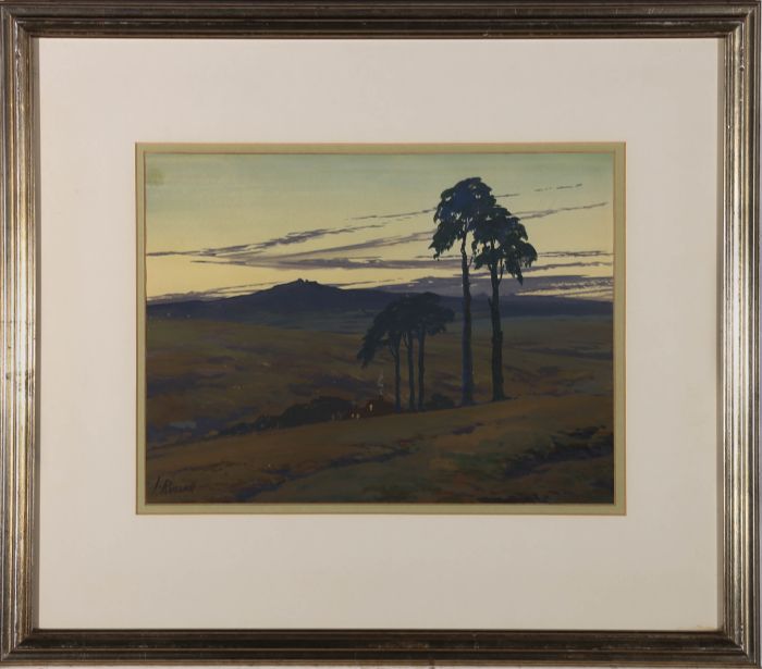J. P. Russell - 1925 Watercolour, Late Evening On Bodmin Moor