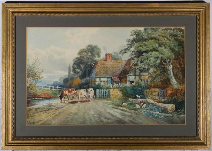 C.J. Keats - Signed Early 20th Century Watercolour, The Farmyard