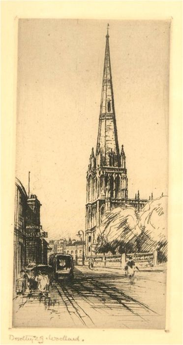 Dorothy Woollard (1886-1986) - Early 20th Century Etching, St Mary's, Redcliffe