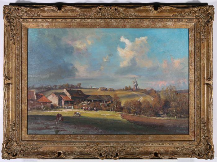 Kenneth Denton (b.1932) - Mid 20th Century Oil, Mill Farm, Autumn Evening
