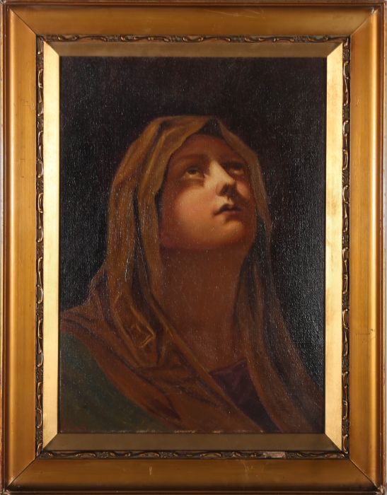 F. Leech - Early 20th Century Oil, Our Lady of Sorrows