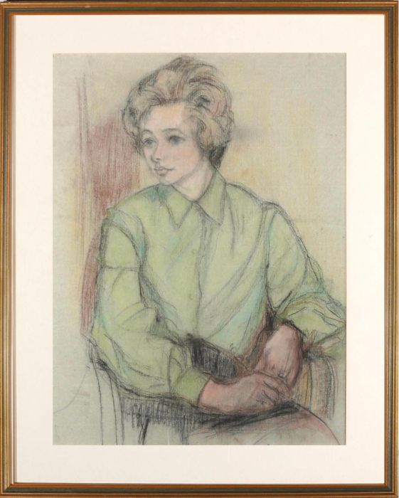 English School Mid 20th Century Pastel, A Lady