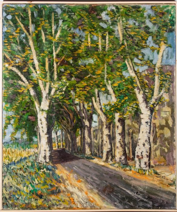 French School Mid 20th Century Oil - Impressionist Trees