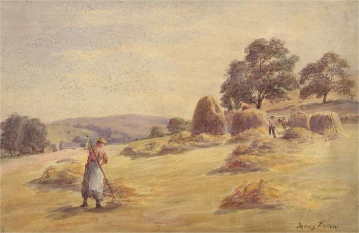 James Heron (fl.1878-1919) - Early 20th Century Watercolour, The Hay Harvest