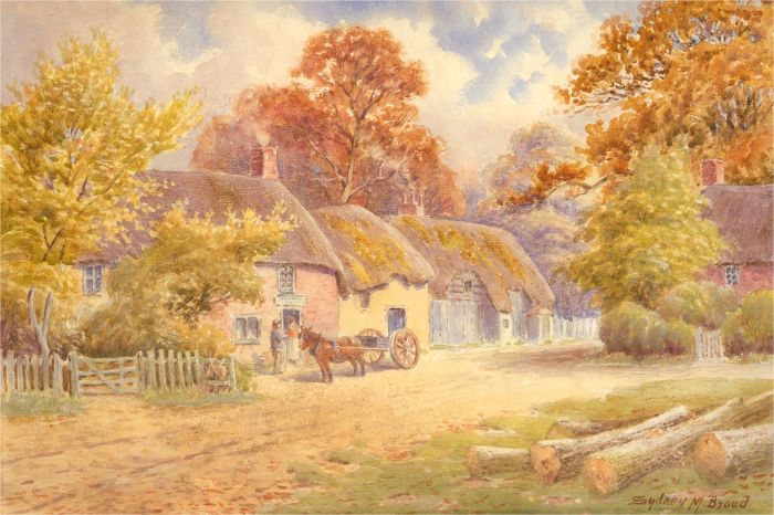 Sydney M. Broad (1853-1942) - Signed Late 19th Century Watercolour, The Village