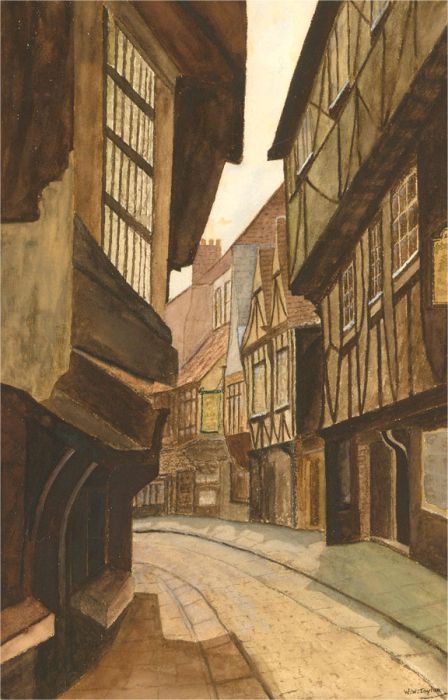 Signed 20th Century Watercolour - The Shambles, York
