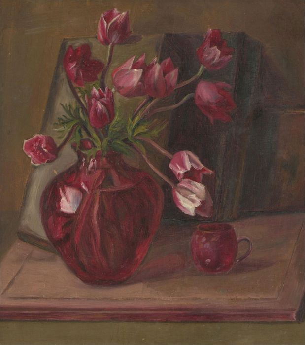 M.Danby - Early 20th Century Watercolour, A Study in Red