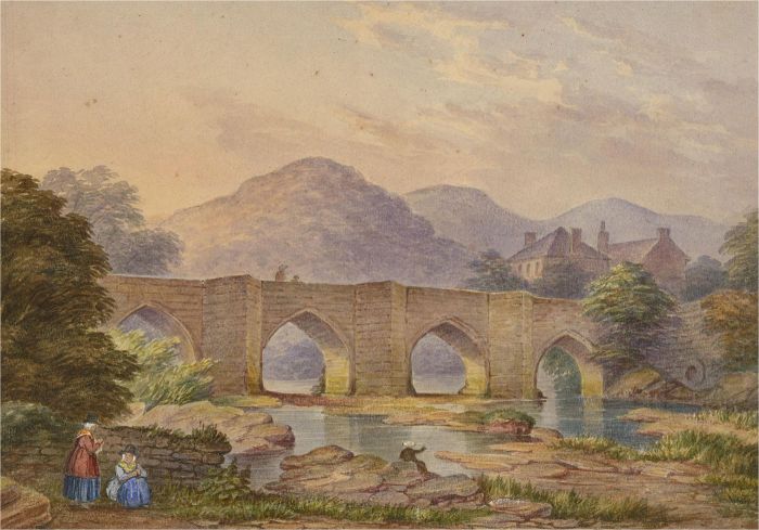 Late 19th Century Watercolour - The Figures by the Bridge