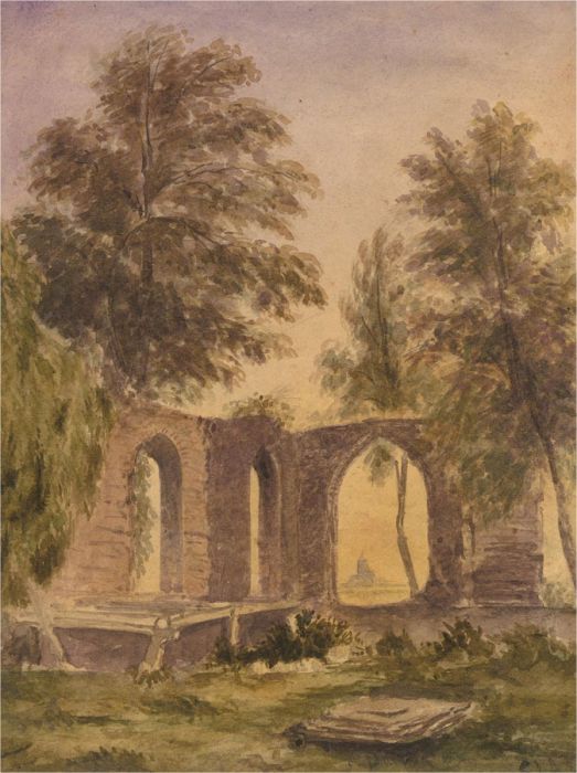 David Cox Jnr. ARWS (1809-1885) - Signed Watercolour, Ruins in the Woods