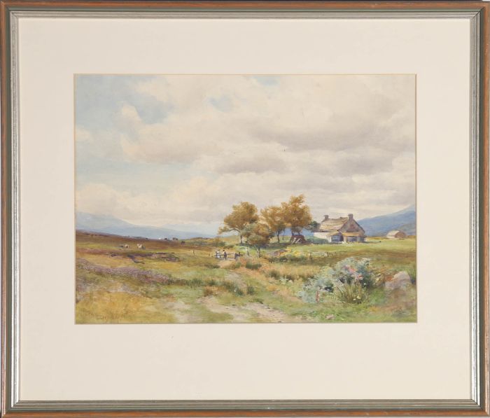 Percy Dixon (1862-1924) - Framed Watercolour, Highland Cottage