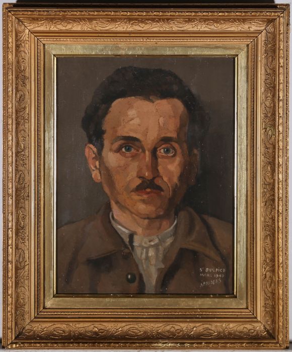 A. Poudens  - 1947 Oil, Portrait of a Soldier