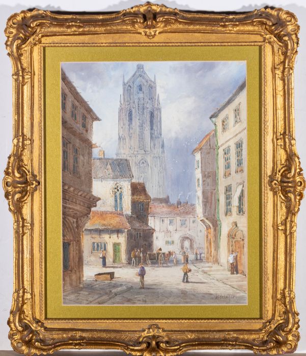 Henri Schaefer (1833-1916) - Late 19th Century Watercolour, Street Scene