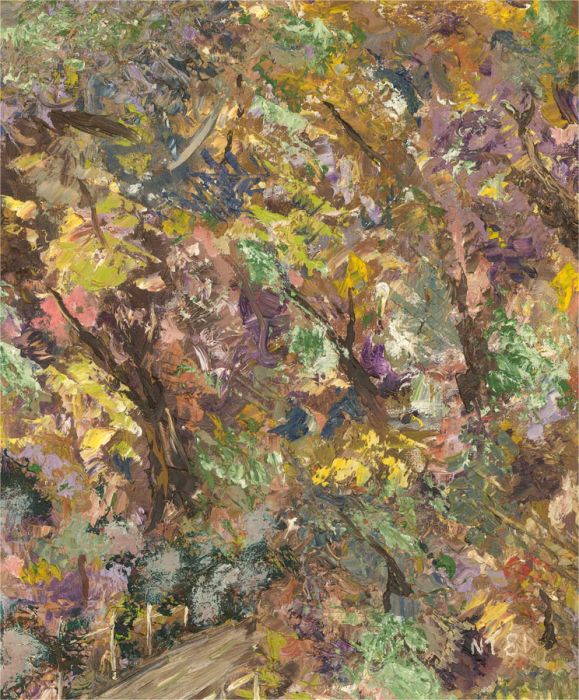 Nicholas Tees - 1981 Oil, Abstract Forest