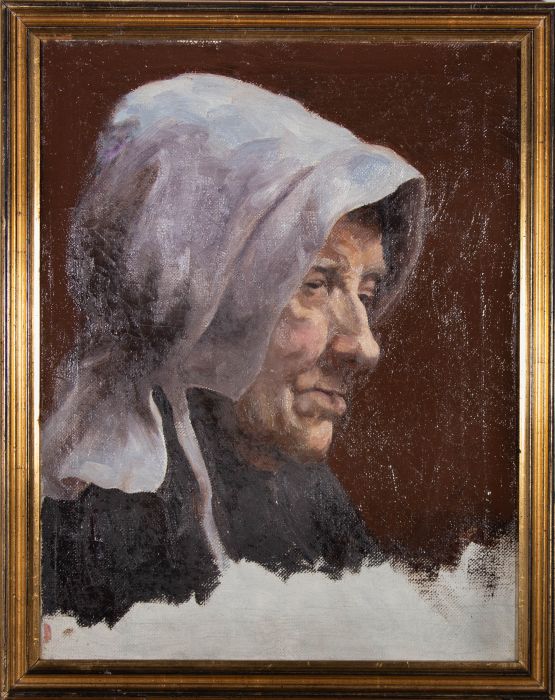 Mid 20th Century Oil - The Old Maid