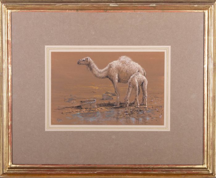 Nicholas Egon (1921-2017) - 20th Century Pastel, Camel Cow and Calf