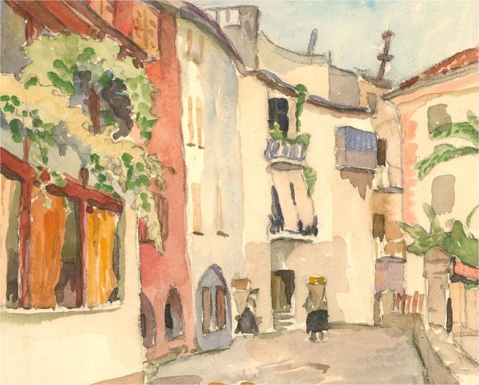 20th Century Watercolour - Street Scene