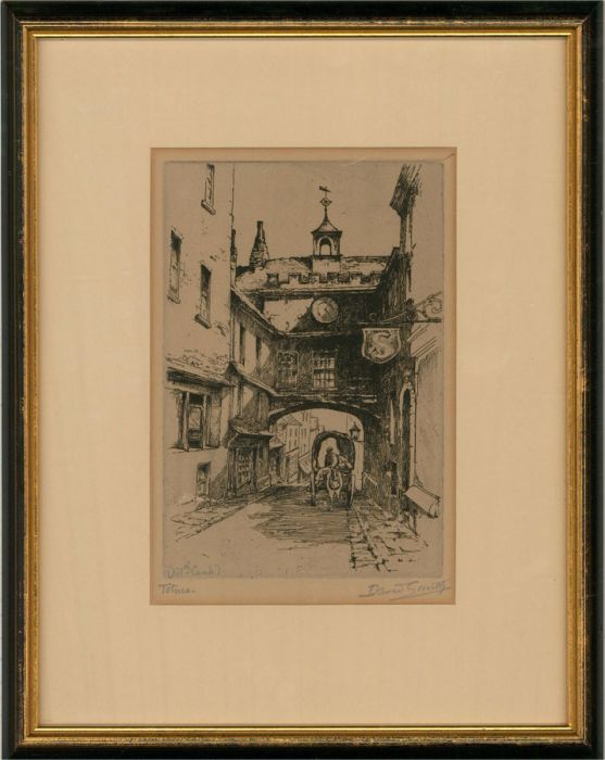 David Smith  - 19th Century Etching, East Gate, Totnes