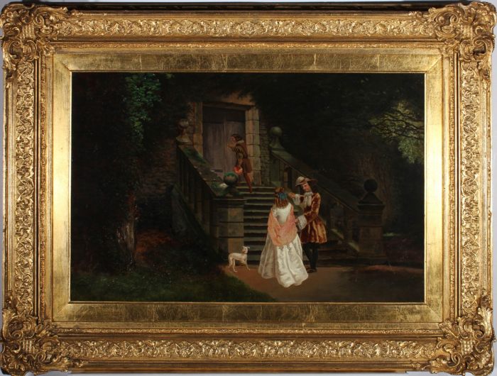 Ornate Framed Late 19th Century Oil - Parting Ways
