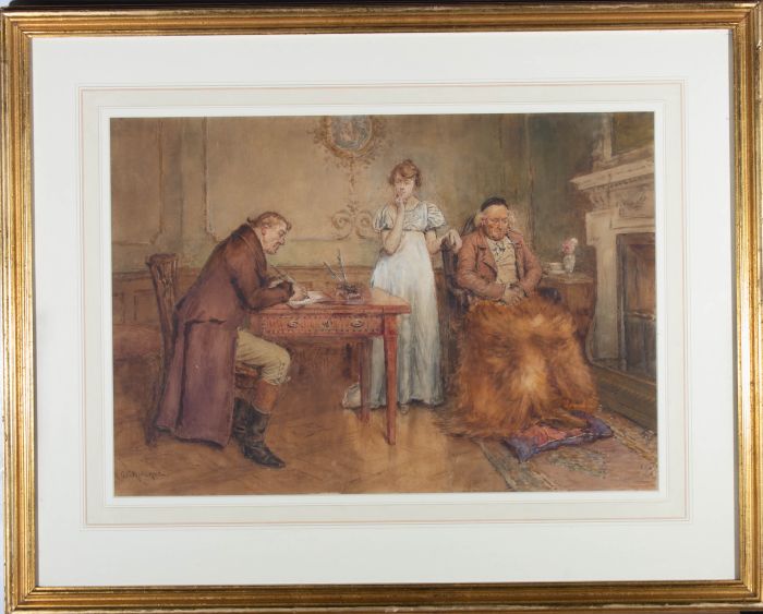 George Goodwin Kilburne (1839–1924) - Late 19thC Watercolour, The Doctor's Visit