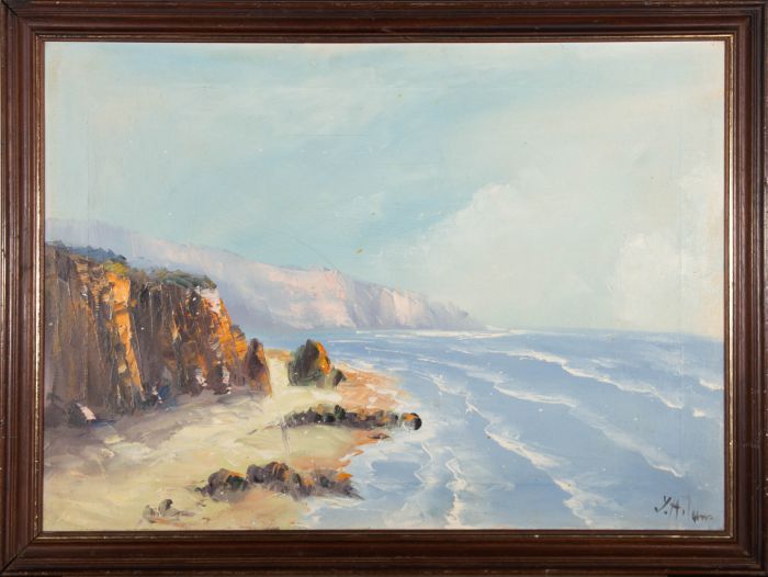 20th Century Oil - Blue Waves Meet The Orange Shore