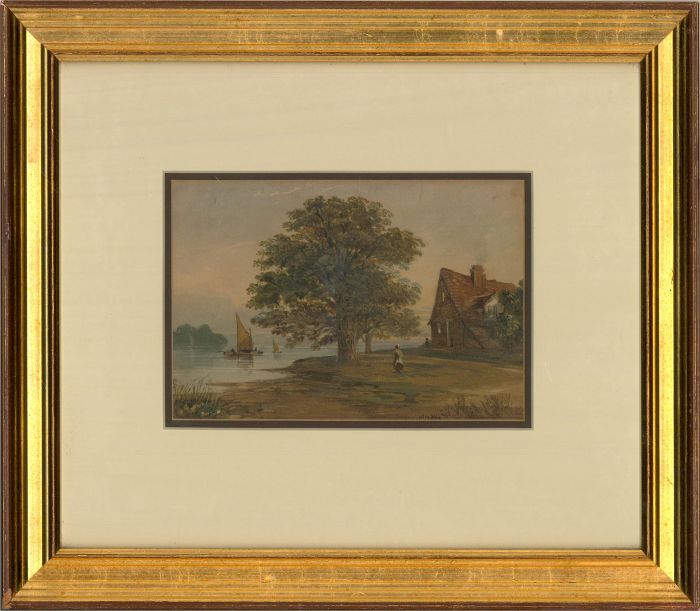 Early 19th Century Watercolour - Cottage By The Water