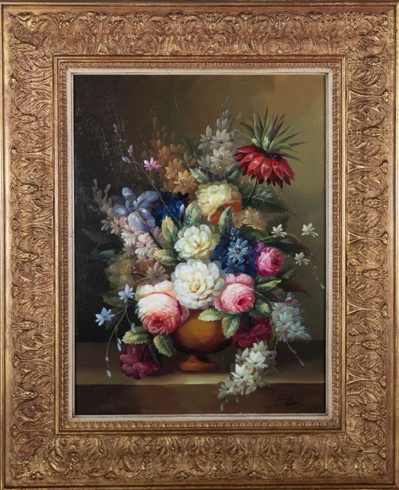 D. Warren - 20th Century Oil, Dutch Style Flowers