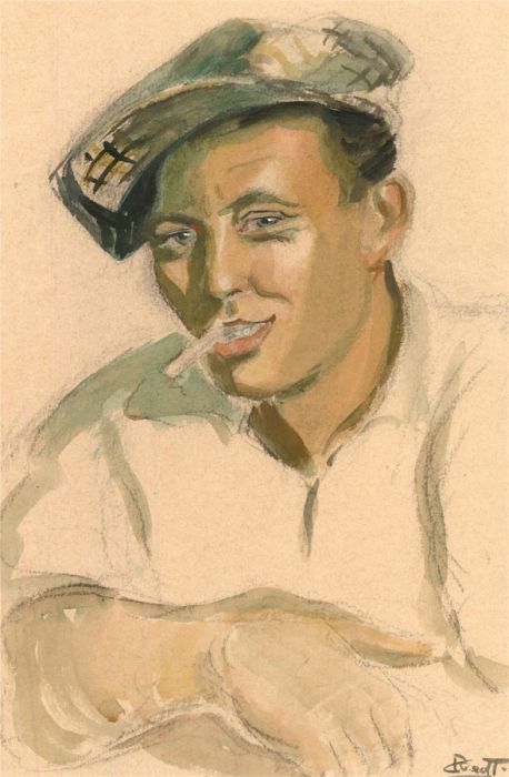 Signed Mid 20th Century Watercolour - Portrait of a Man