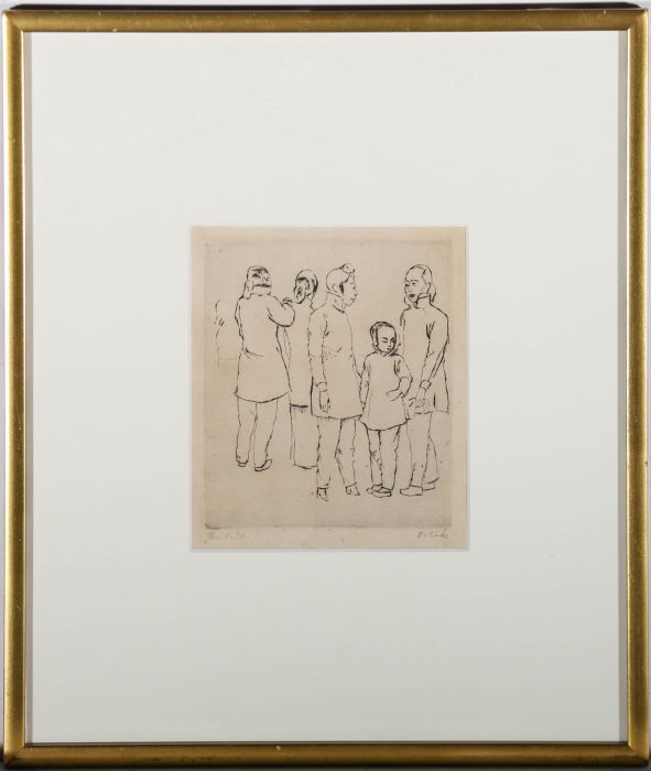 Emil Orlik (1870-1932) - Early 20th Century Etching, Chinese Women