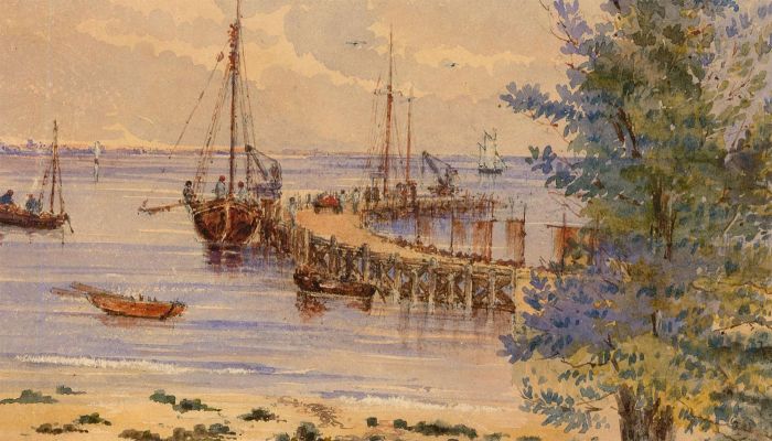 Late 19th Century Watercolour - The Curved Jetty