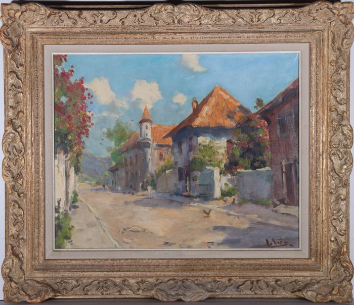 Mid 20th Century Oil - Continental Street Scene