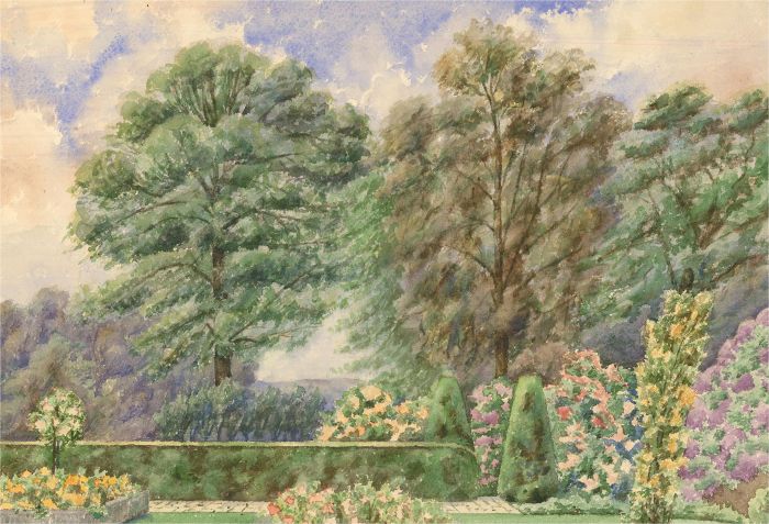 E. Jouster - Signed Mid 20th Century Watercolour, The Garden