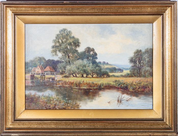Sydney Yates Johnson (act.1890-1926) - Oil, Fishing on the Lake
