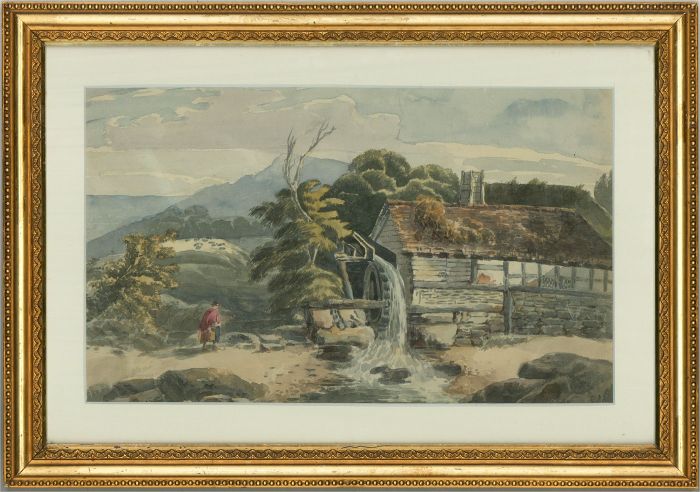 18th Century Watercolour - The Old Watermill