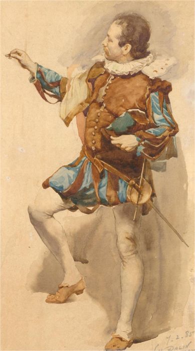William Mainwaring Palin (1862-1947) - Signed 1885 Watercolour, The Cavalier